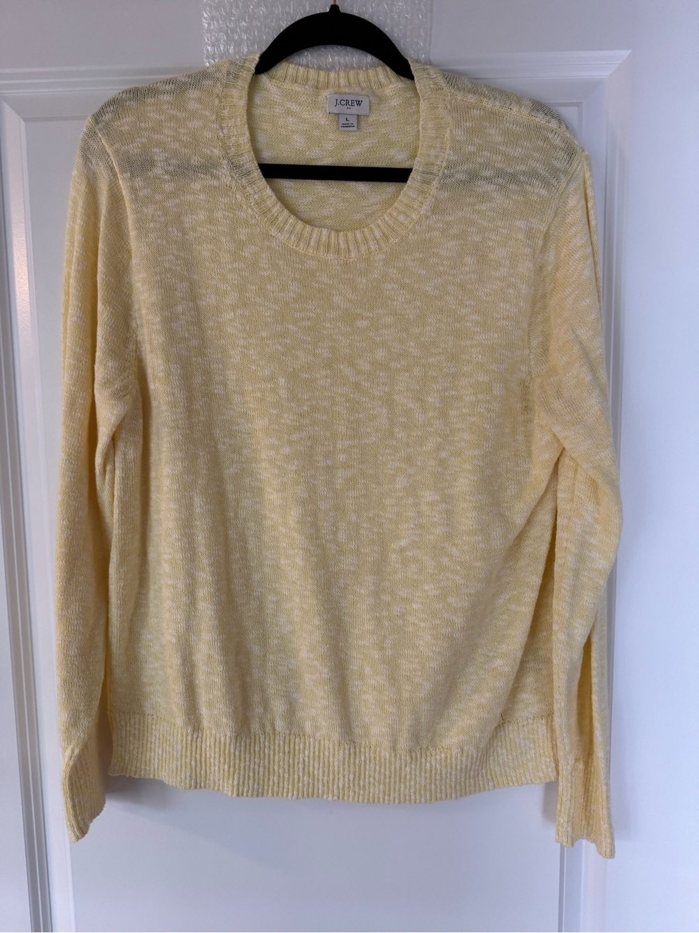 J. Crew Factory Pale Yellow Crewneck Beach Sweater